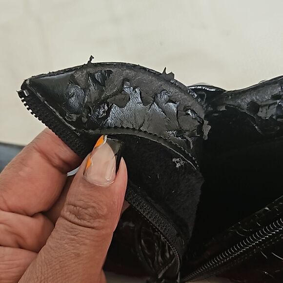 Vangelo Women's Pointy Toe Zip-Up Ankle Boots Black 7 - Picture 10 of 16